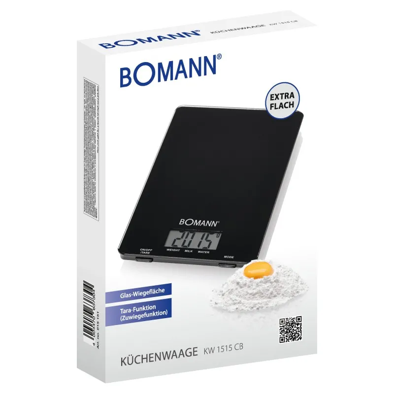 Кухонні електронні ваги Bomann KW 1515 CB Black : Електронні ваги для зручного вимірювання інгредієнтів